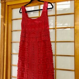 Hazel orange 2-piece crocheted dress size large